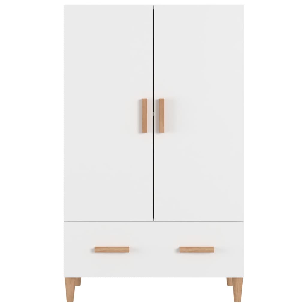 Hoge kast 70x31x115 cm bewerkt hout wit is nu te koop bij PeponiXL, paradijselijk wonen!