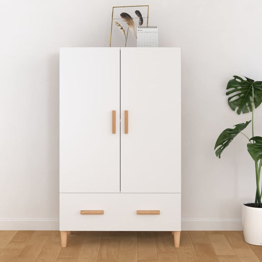 Hoge kast 70x31x115 cm bewerkt hout wit is nu te koop bij PeponiXL, paradijselijk wonen!
