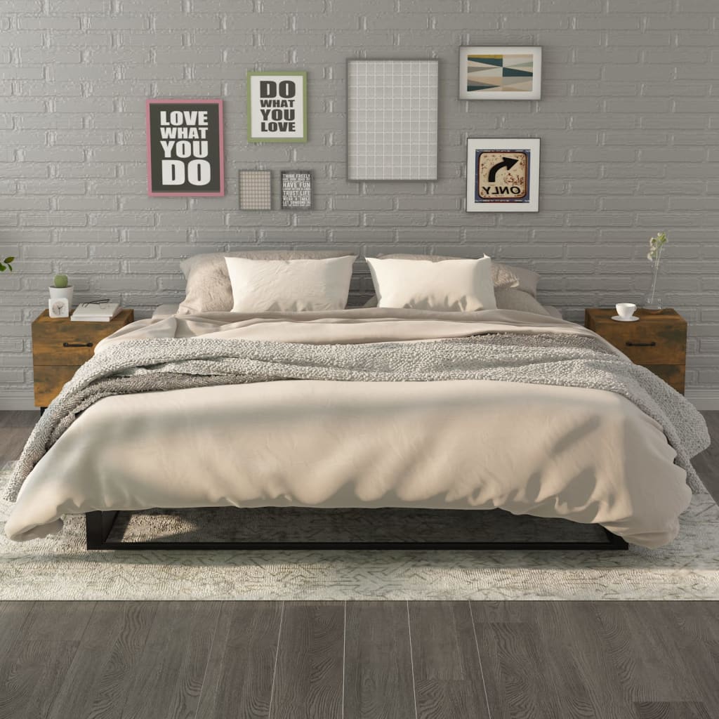 Nachtkastjes 2 st 40x35x47,5 cm gerookt eikenkleurig is nu te koop bij PeponiXL, paradijselijk wonen!