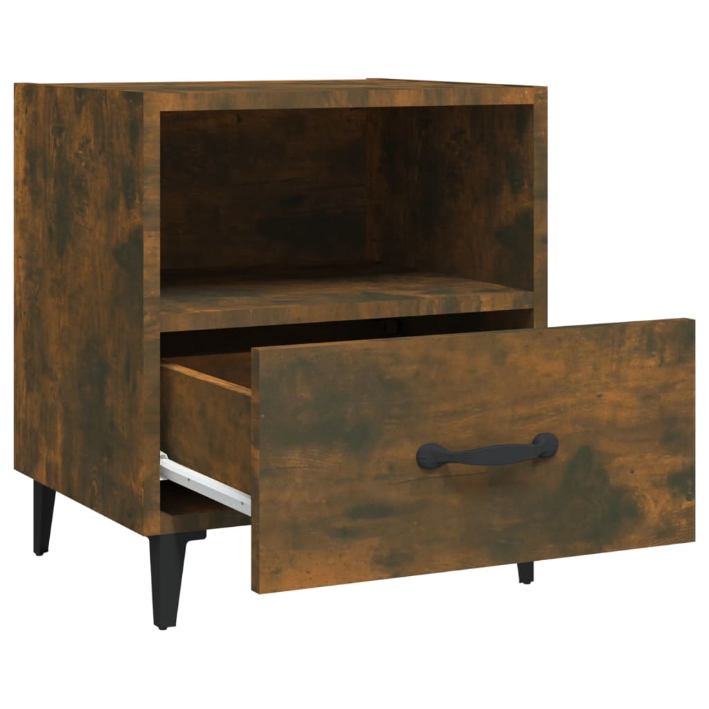 Nachtkastjes 2 st bewerkt hout gerookt eikenkleurig is nu te koop bij PeponiXL, paradijselijk wonen!