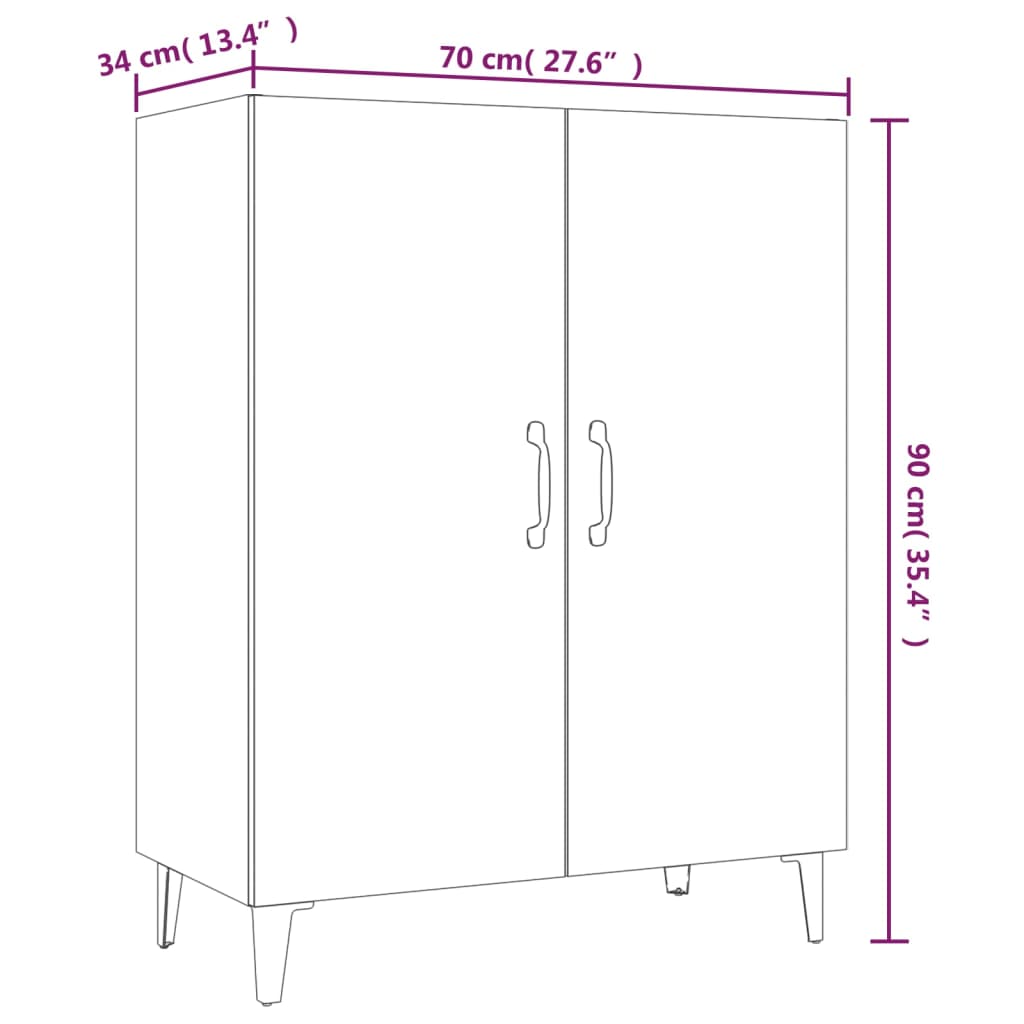 Dressoir 70x34x90 cm bewerkt hout gerookt eikenkleurig is nu te koop bij PeponiXL, paradijselijk wonen!