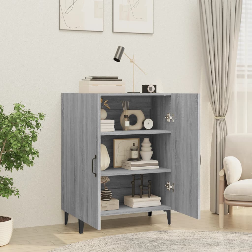 Dressoir 70x34x90 cm bewerkt hout grijs sonoma eikenkleurig is nu te koop bij PeponiXL, paradijselijk wonen!