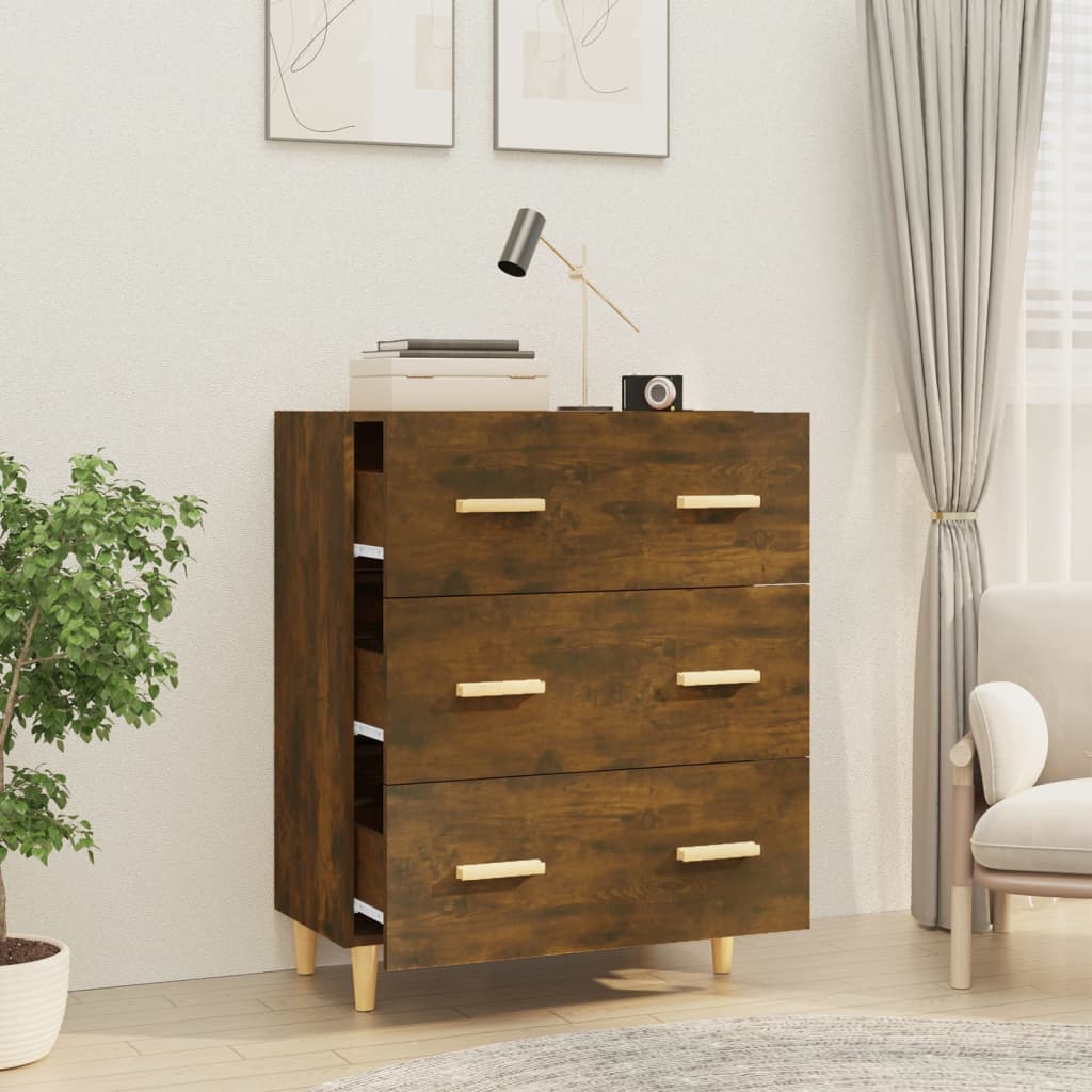 Dressoir 70x34x90 cm bewerkt hout gerookt eikenkleurig is nu te koop bij PeponiXL, paradijselijk wonen!