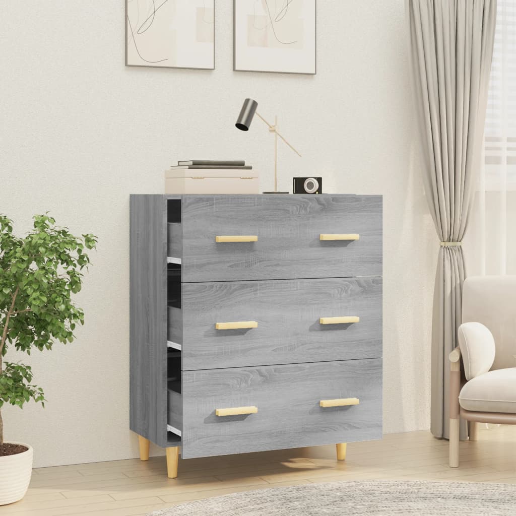 Dressoir 70x34x90 cm bewerkt hout grijs sonoma eikenkleurig is nu te koop bij PeponiXL, paradijselijk wonen!