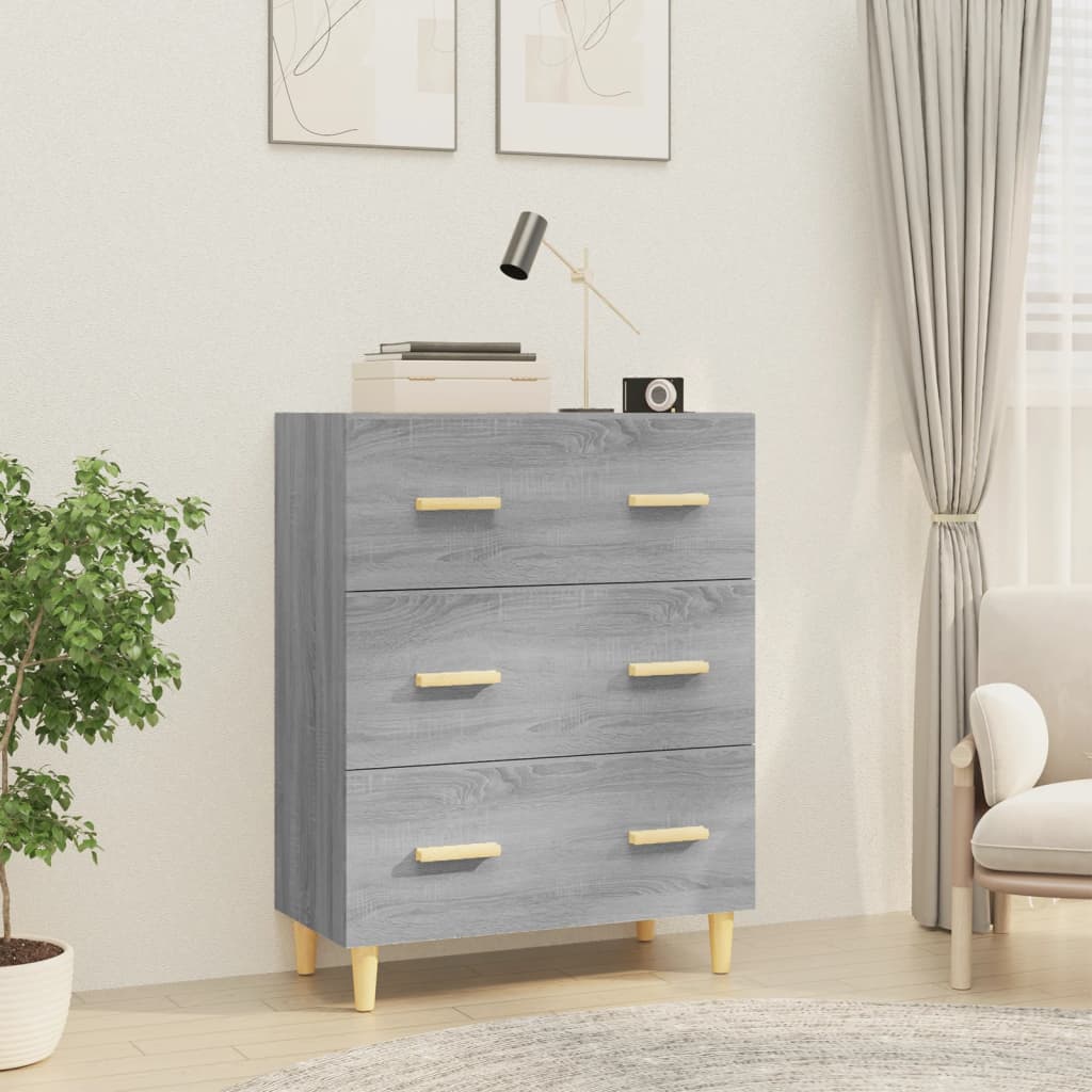 Dressoir 70x34x90 cm bewerkt hout grijs sonoma eikenkleurig is nu te koop bij PeponiXL, paradijselijk wonen!