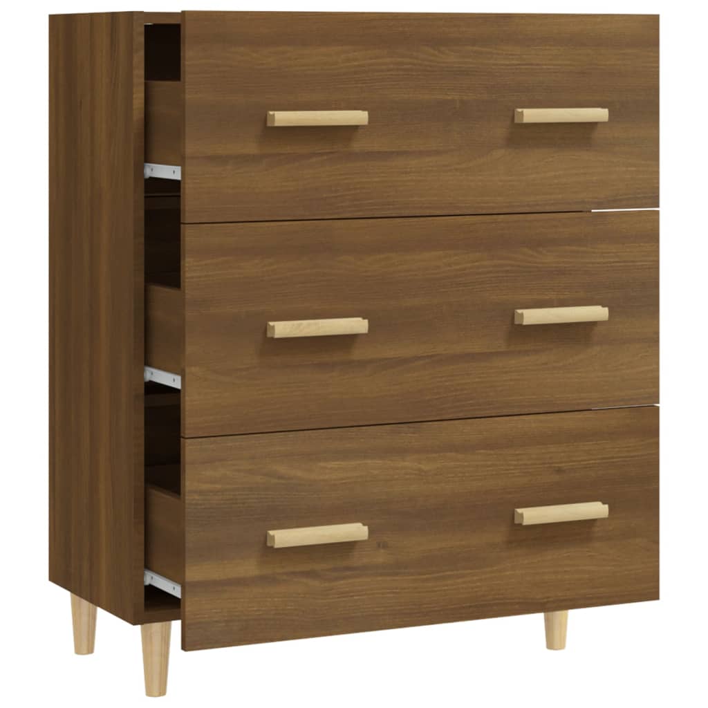 Dressoir 70x34x90 cm bewerkt hout bruin eikenkleur is nu te koop bij PeponiXL, paradijselijk wonen!