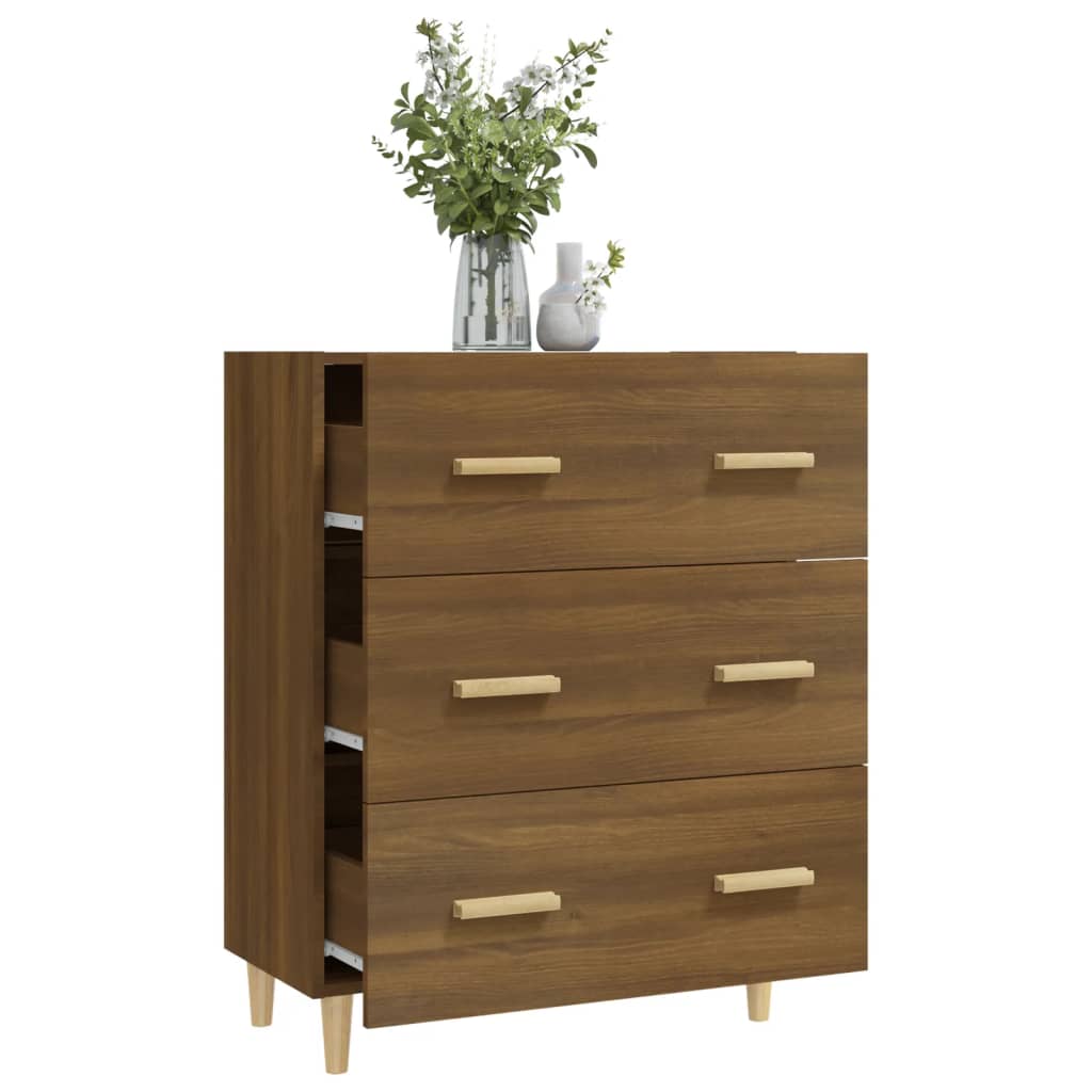 Dressoir 70x34x90 cm bewerkt hout bruin eikenkleur is nu te koop bij PeponiXL, paradijselijk wonen!