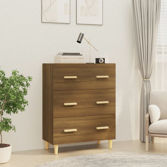 Dressoir 70x34x90 cm bewerkt hout bruin eikenkleur is nu te koop bij PeponiXL, paradijselijk wonen!