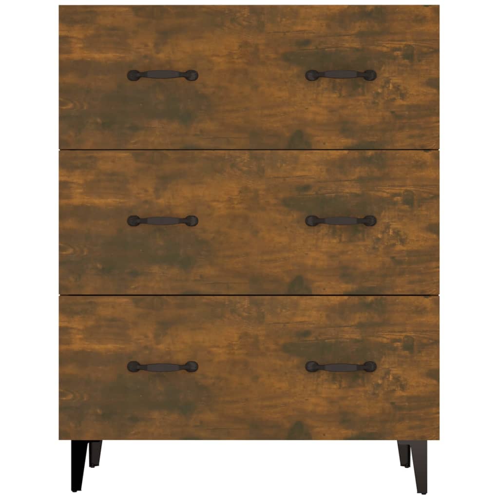 Dressoir 69,5x34x90 cm bewerkt hout gerookt eikenkleurig is nu te koop bij PeponiXL, paradijselijk wonen!