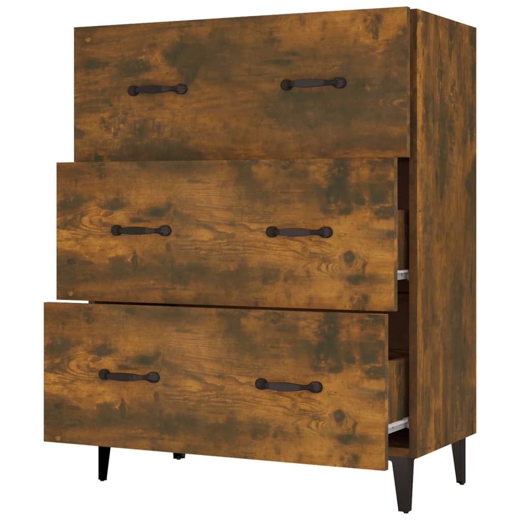 Dressoir 69,5x34x90 cm bewerkt hout gerookt eikenkleurig is nu te koop bij PeponiXL, paradijselijk wonen!