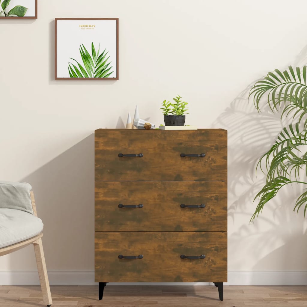 Dressoir 69,5x34x90 cm bewerkt hout gerookt eikenkleurig is nu te koop bij PeponiXL, paradijselijk wonen!