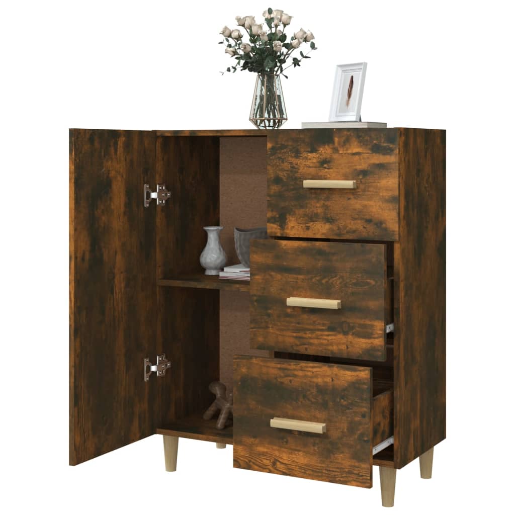 Dressoir 69,5x34x90 cm bewerkt hout gerookt eikenkleurig is nu te koop bij PeponiXL, paradijselijk wonen!