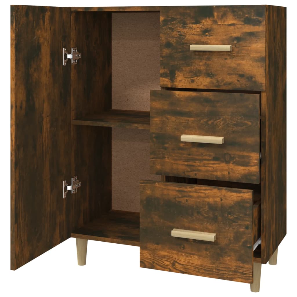 Dressoir 69,5x34x90 cm bewerkt hout gerookt eikenkleurig is nu te koop bij PeponiXL, paradijselijk wonen!