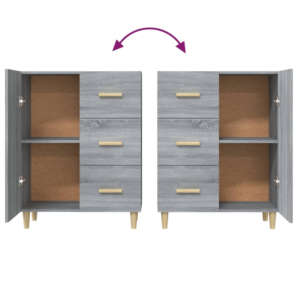 Dressoir 69,5x34x90 cm bewerkt hout grijs sonoma eikenkleurig is nu te koop bij PeponiXL, paradijselijk wonen!