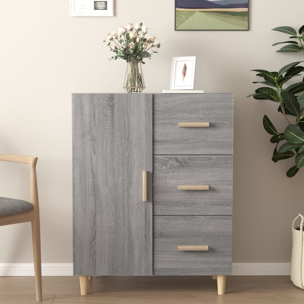 Dressoir 69,5x34x90 cm bewerkt hout grijs sonoma eikenkleurig is nu te koop bij PeponiXL, paradijselijk wonen!