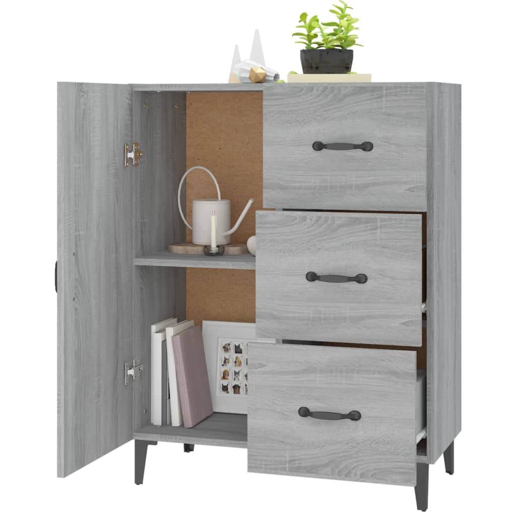 Dressoir 69,5x34x90 cm bewerkt hout grijs sonoma eikenkleurig is nu te koop bij PeponiXL, paradijselijk wonen!
