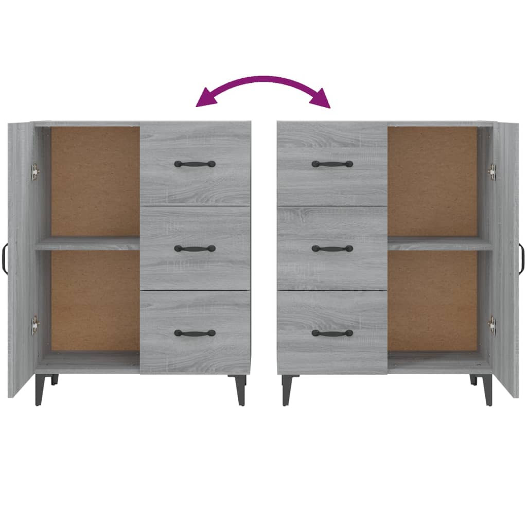 Dressoir 69,5x34x90 cm bewerkt hout grijs sonoma eikenkleurig is nu te koop bij PeponiXL, paradijselijk wonen!