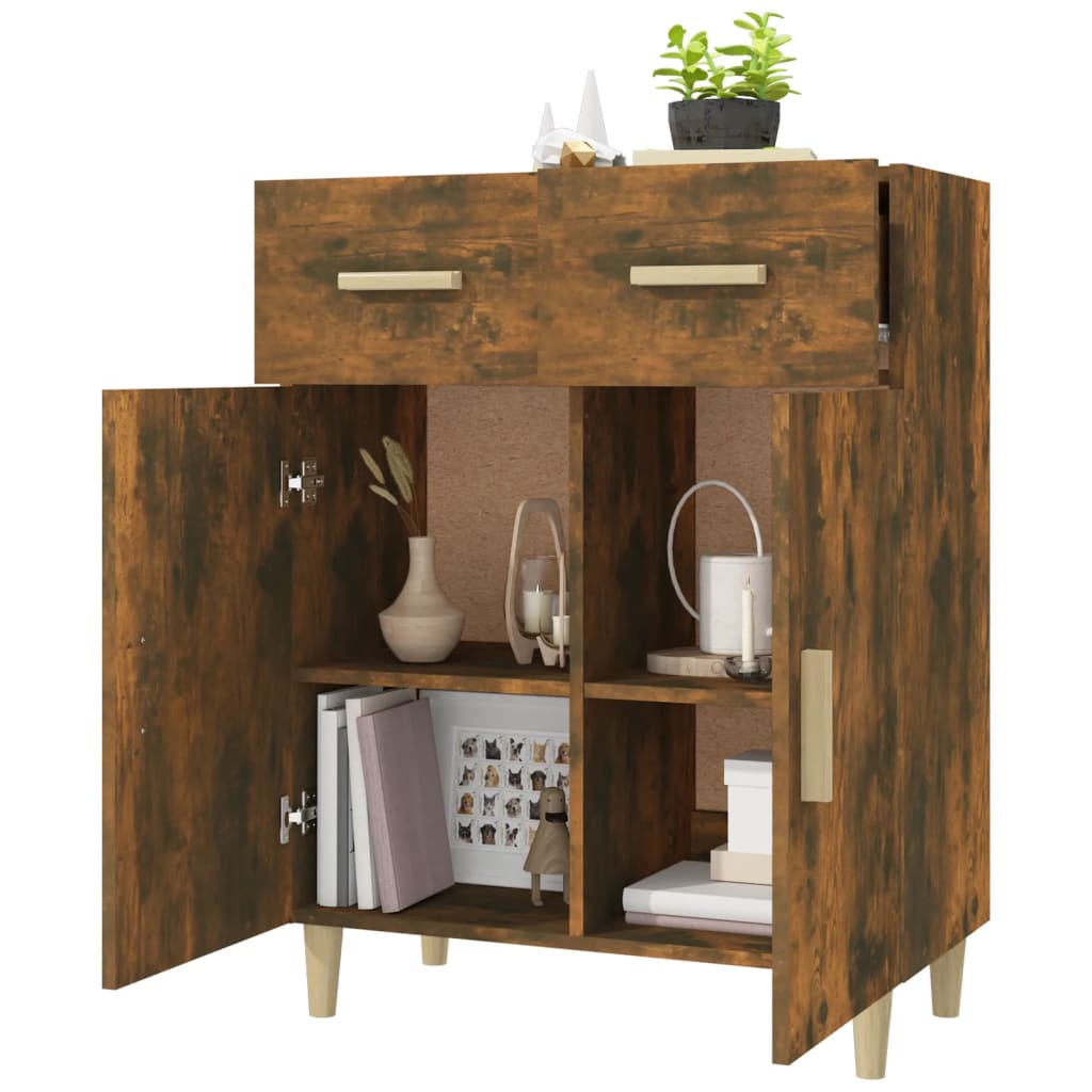 Dressoir 69,5x34x89 cm bewerkt hout gerookt eikenkleurig is nu te koop bij PeponiXL, paradijselijk wonen!