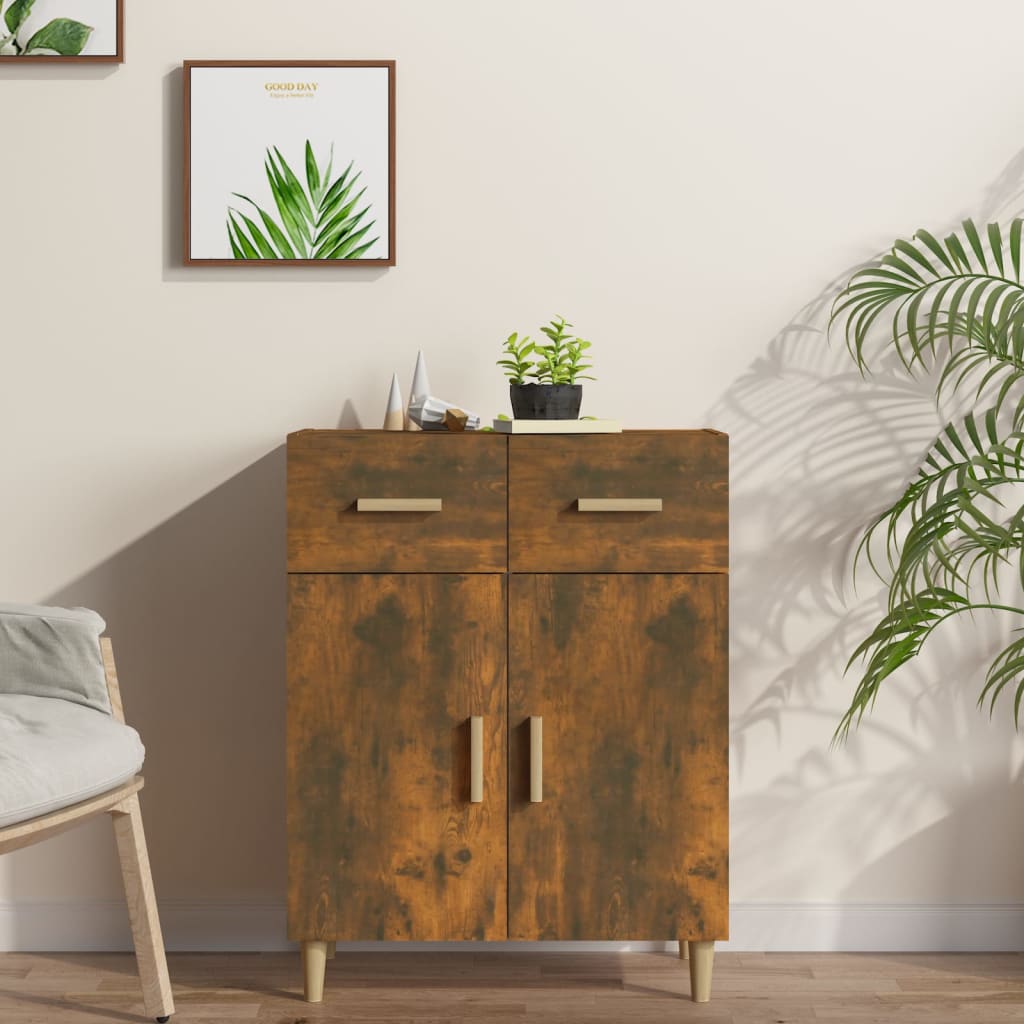 Dressoir 69,5x34x89 cm bewerkt hout gerookt eikenkleurig is nu te koop bij PeponiXL, paradijselijk wonen!