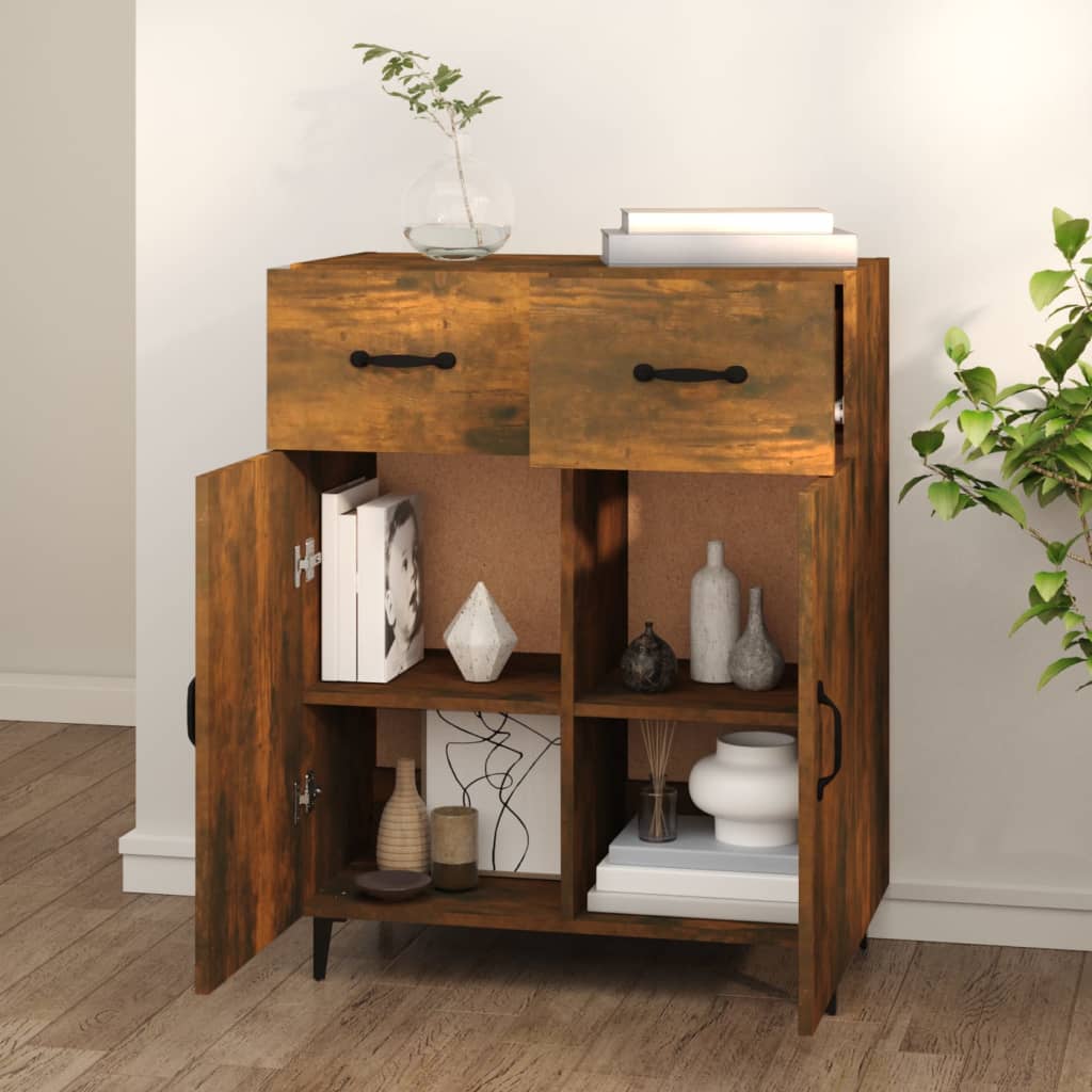 Dressoir 69,5x34x90 cm bewerkt hout gerookt eikenkleurig is nu te koop bij PeponiXL, paradijselijk wonen!