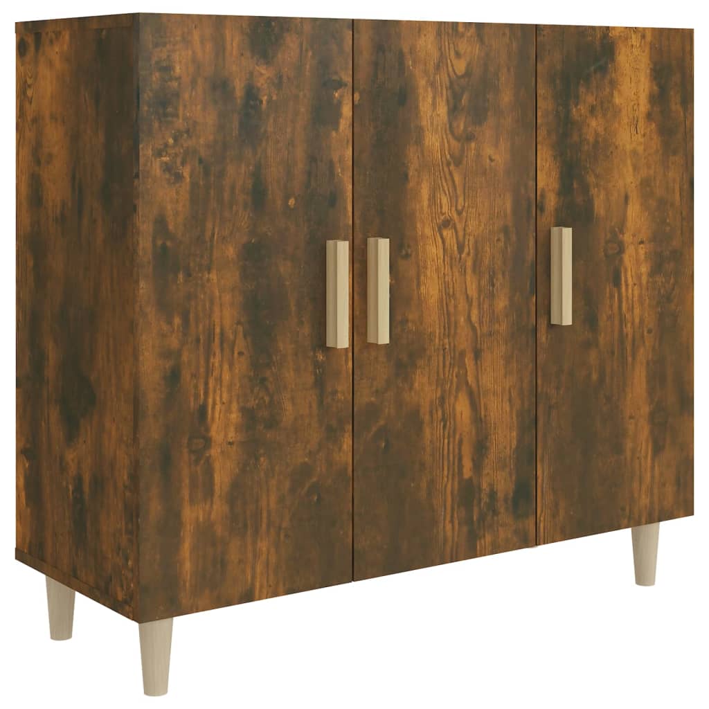 Dressoir 90x34x80 cm bewerkt hout gerookt eikenkleurig is nu te koop bij PeponiXL, paradijselijk wonen!