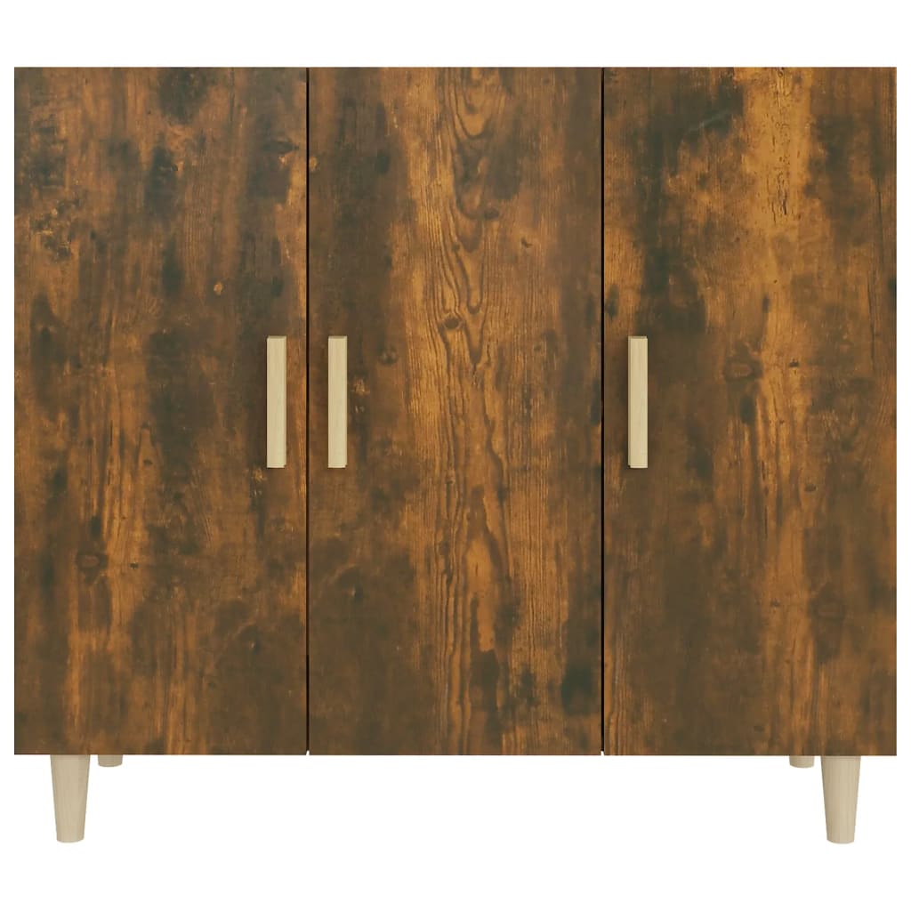 Dressoir 90x34x80 cm bewerkt hout gerookt eikenkleurig is nu te koop bij PeponiXL, paradijselijk wonen!