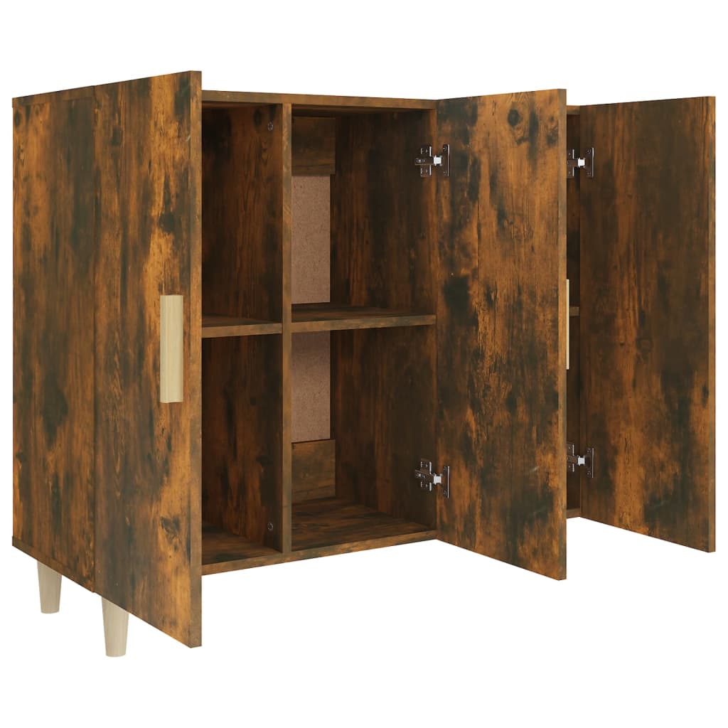 Dressoir 90x34x80 cm bewerkt hout gerookt eikenkleurig is nu te koop bij PeponiXL, paradijselijk wonen!