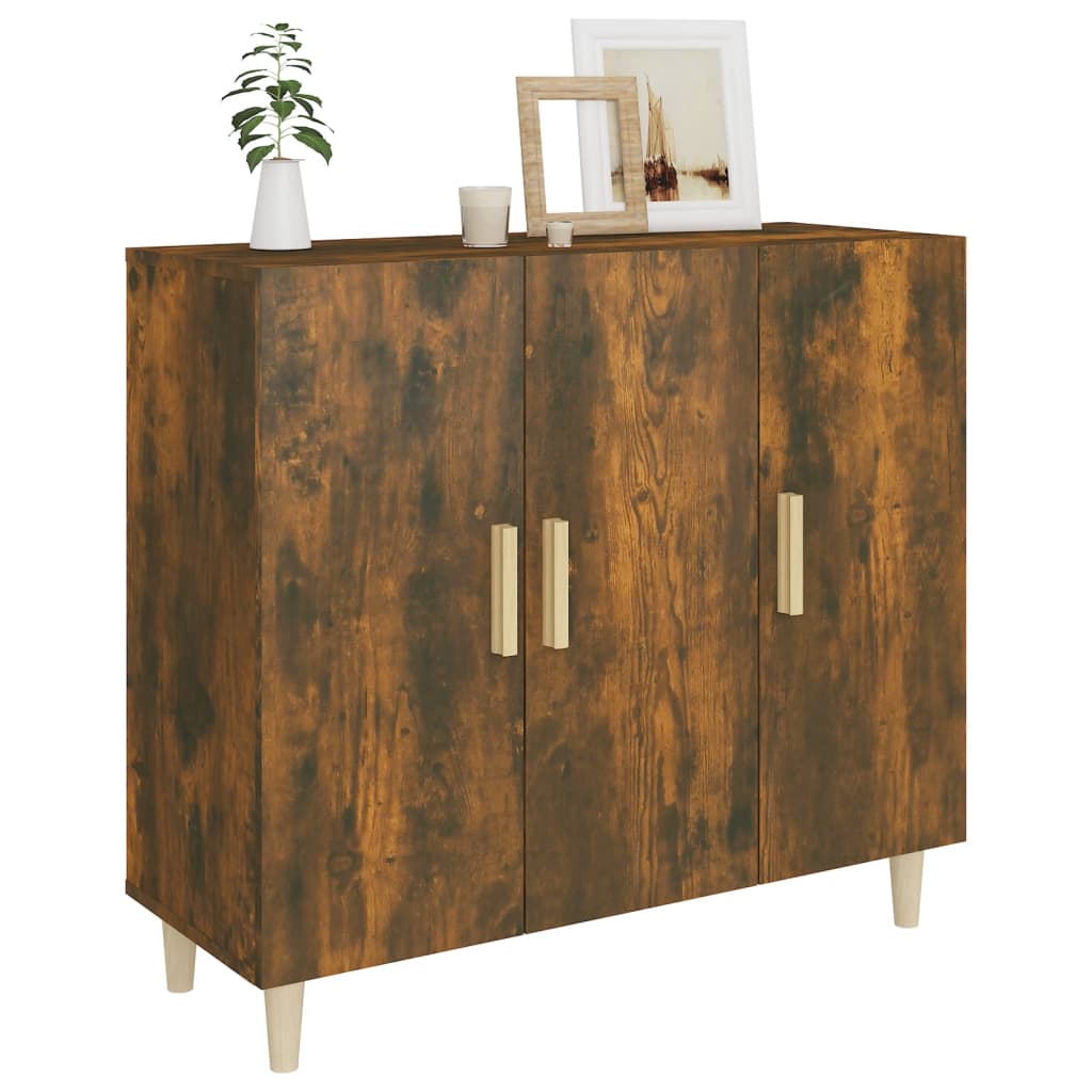 Dressoir 90x34x80 cm bewerkt hout gerookt eikenkleurig is nu te koop bij PeponiXL, paradijselijk wonen!