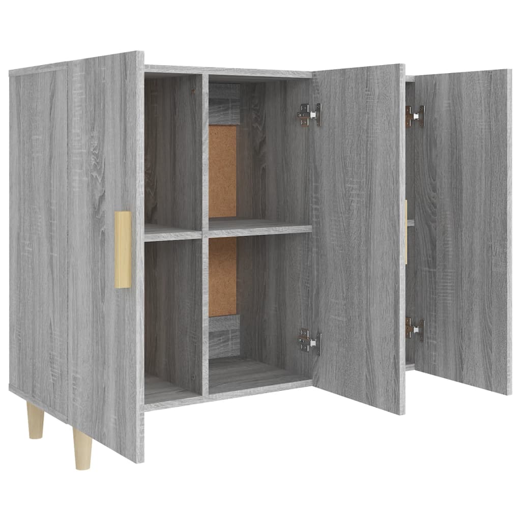 Dressoir 90x34x80 cm bewerkt hout grijs sonoma eikenkleurig is nu te koop bij PeponiXL, paradijselijk wonen!