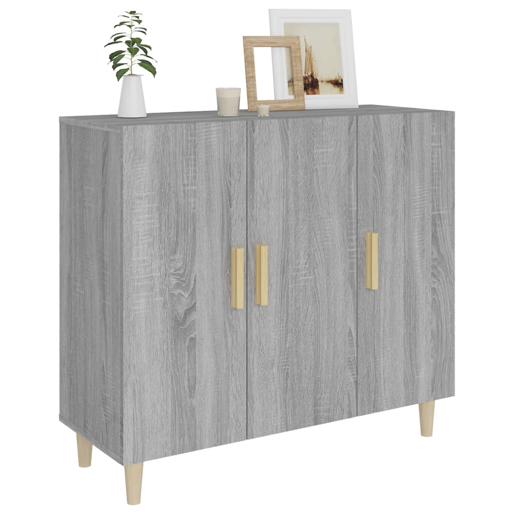 Dressoir 90x34x80 cm bewerkt hout grijs sonoma eikenkleurig is nu te koop bij PeponiXL, paradijselijk wonen!