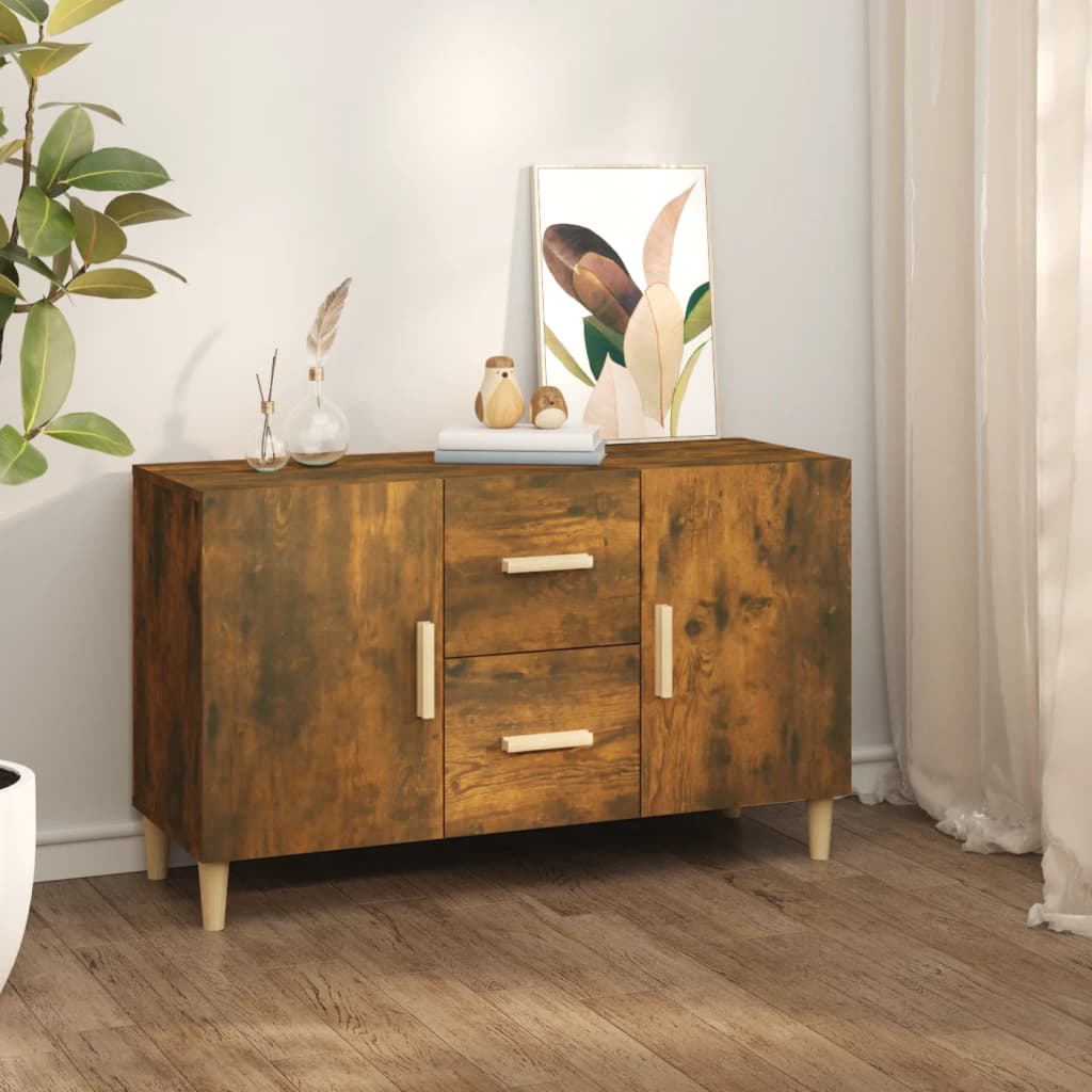 Dressoir 100x36x60 cm bewerkt hout gerookt eikenkleurig is nu te koop bij PeponiXL, paradijselijk wonen!