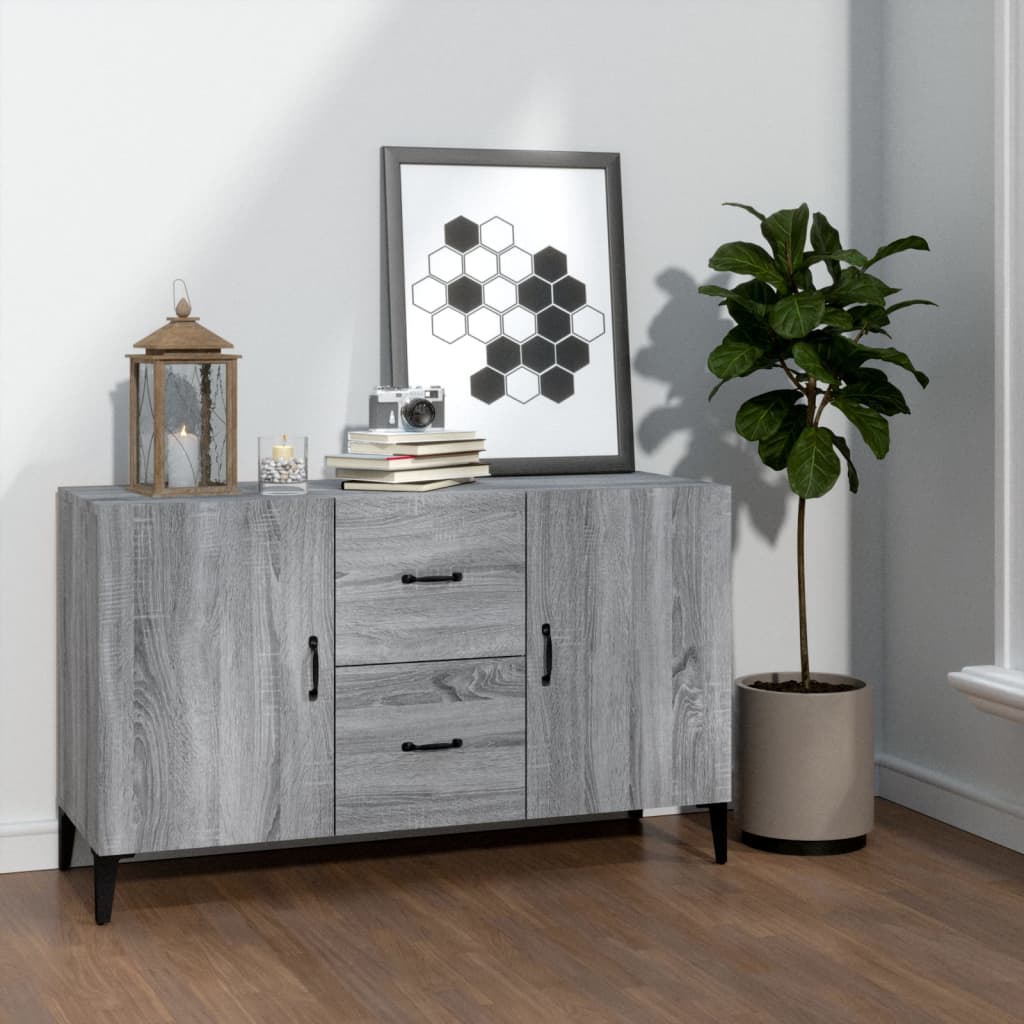 Dressoir 100x36x60 cm bewerkt hout grijs sonoma eikenkleurig is nu te koop bij PeponiXL, paradijselijk wonen!