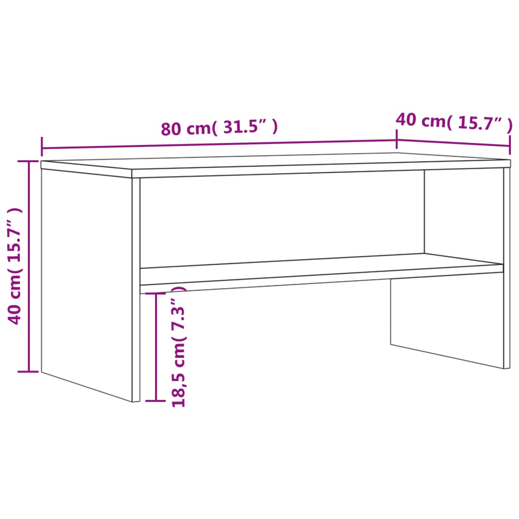 Tv-meubel 80x40x40 cm bewerkt hout gerookt eikenkleurig is nu te koop bij PeponiXL, paradijselijk wonen!