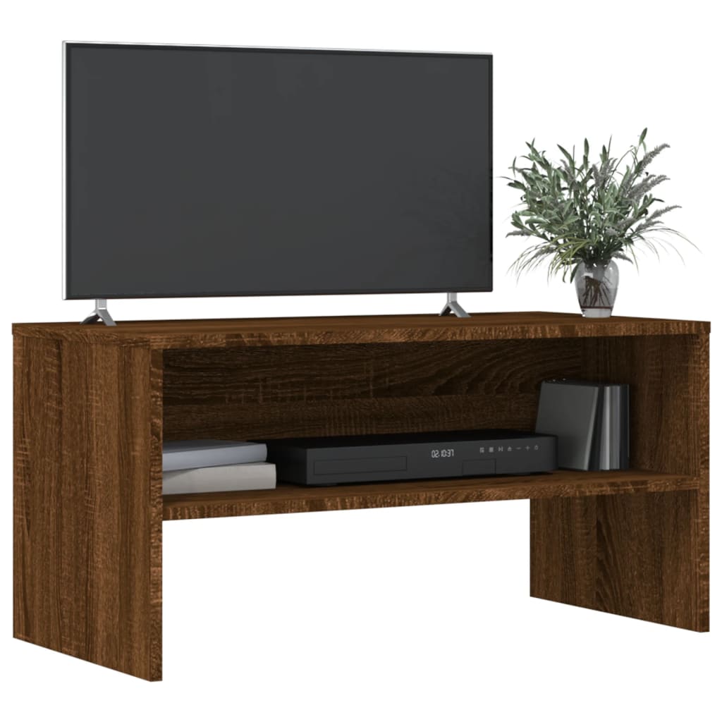 Tv-meubel 80x40x40 cm bewerkt hout bruin eikenkleur is nu te koop bij PeponiXL, paradijselijk wonen!
