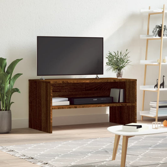 Tv-meubel 80x40x40 cm bewerkt hout bruin eikenkleur is nu te koop bij PeponiXL, paradijselijk wonen!