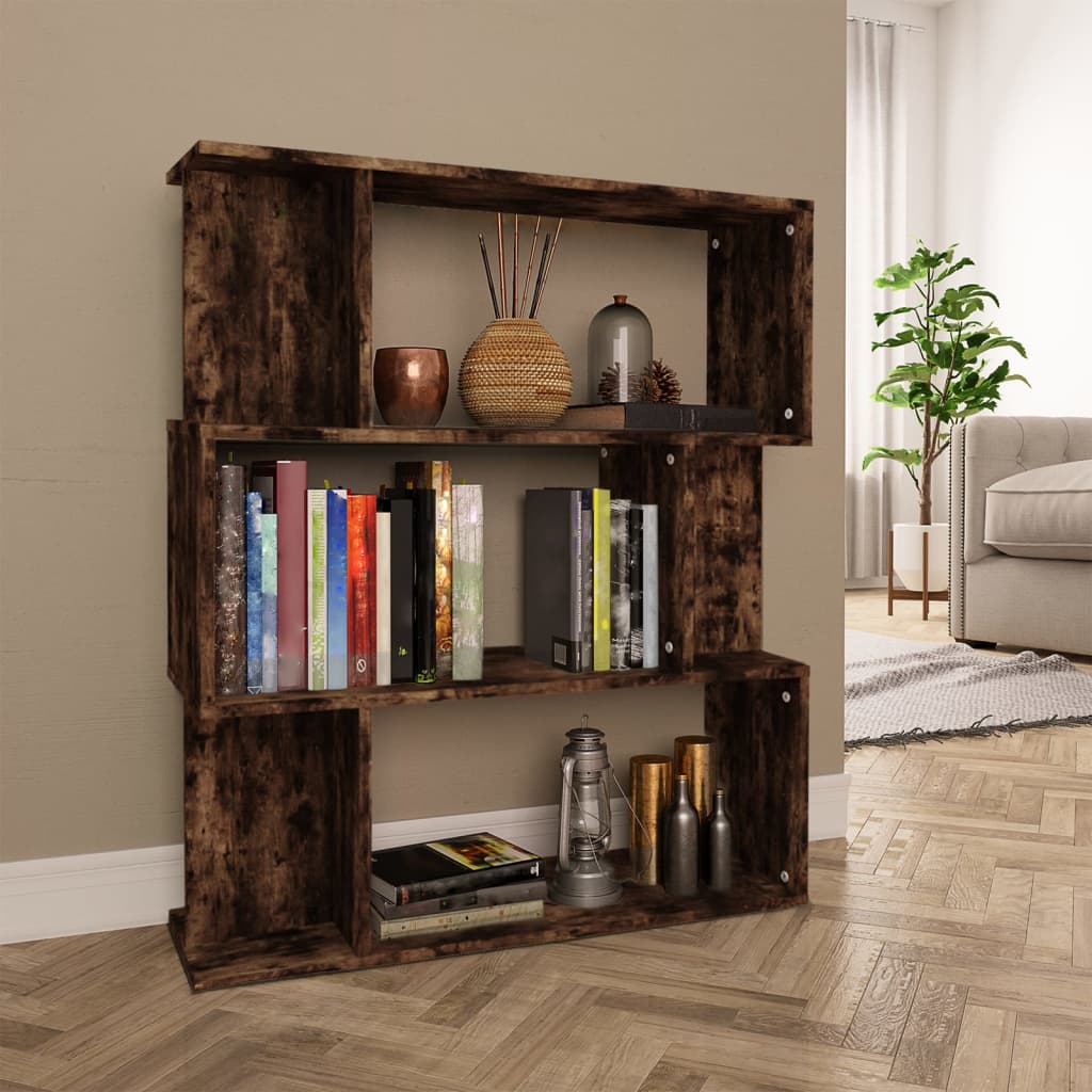 Boekenkast / kamerscherm 80x24x96 cm bewerkt hout gerookt eiken is nu te koop bij PeponiXL, paradijselijk wonen!
