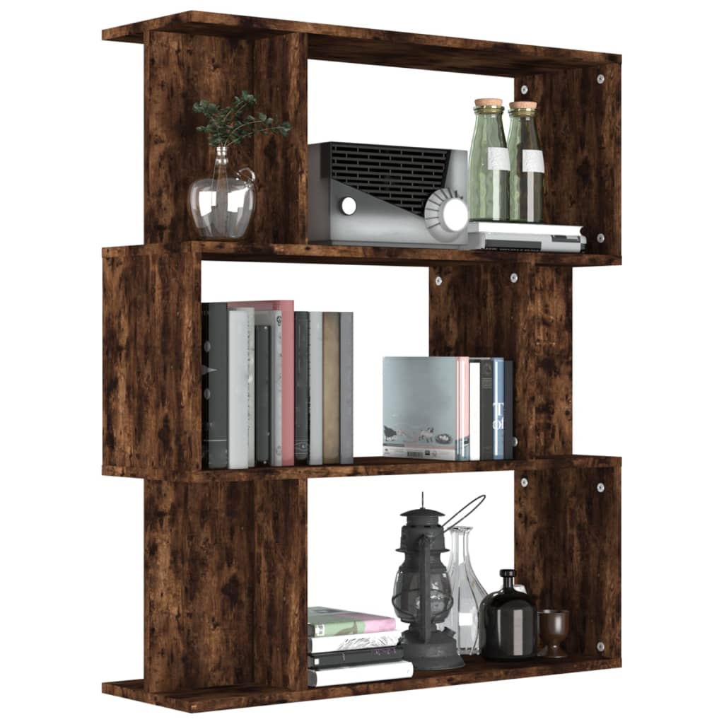 Boekenkast / kamerscherm 80x24x96 cm bewerkt hout gerookt eiken is nu te koop bij PeponiXL, paradijselijk wonen!