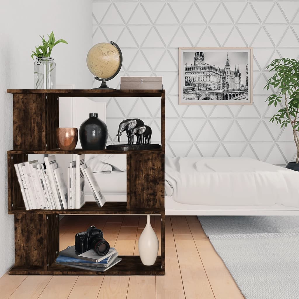 Boekenkast / kamerscherm 80x24x96 cm bewerkt hout gerookt eiken is nu te koop bij PeponiXL, paradijselijk wonen!