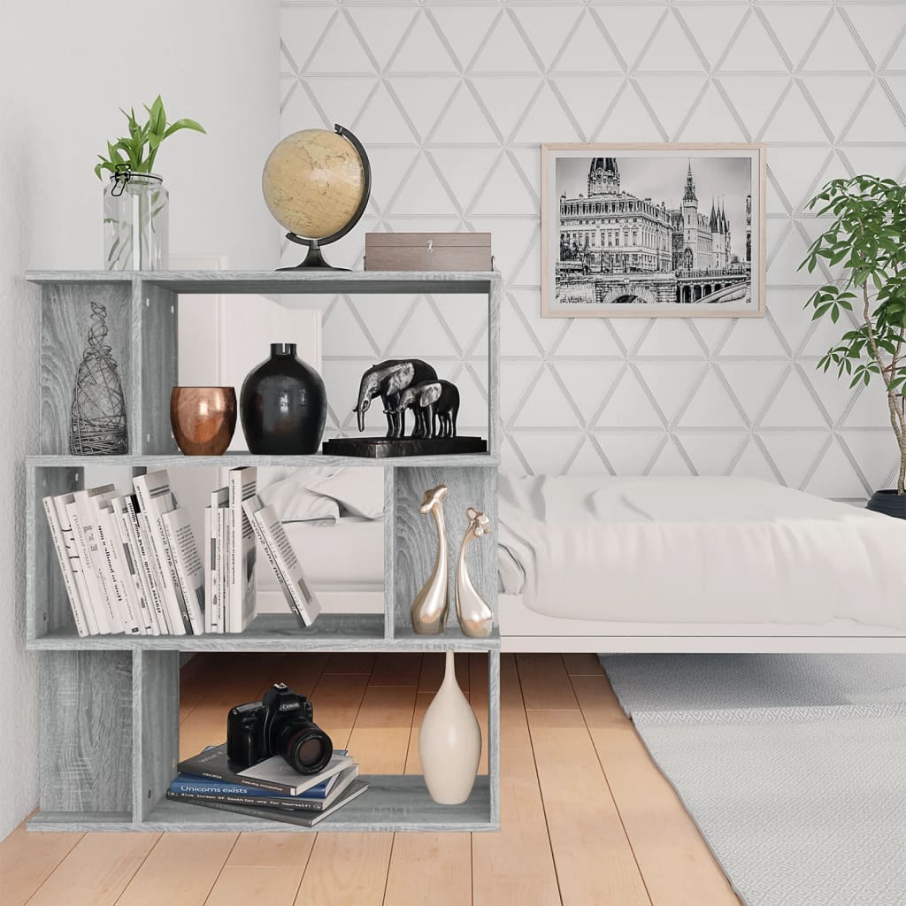 Boekenkast / kamerscherm 80x24x96 cm bewerkt hout grijs sonoma is nu te koop bij PeponiXL, paradijselijk wonen!