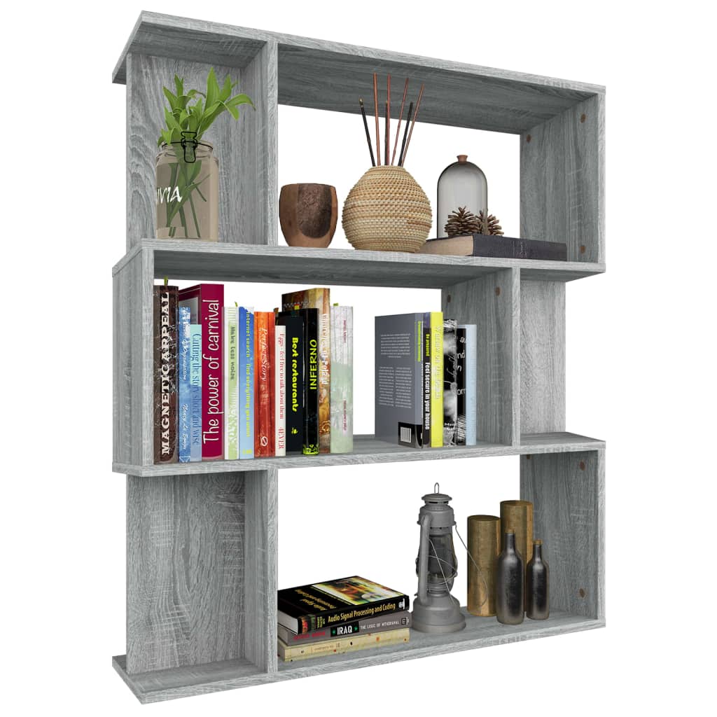 Boekenkast / kamerscherm 80x24x96 cm bewerkt hout grijs sonoma is nu te koop bij PeponiXL, paradijselijk wonen!