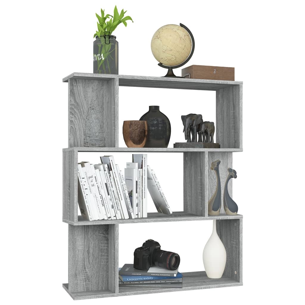 Boekenkast / kamerscherm 80x24x96 cm bewerkt hout grijs sonoma is nu te koop bij PeponiXL, paradijselijk wonen!