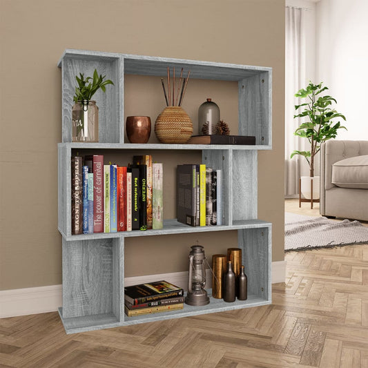 Boekenkast / kamerscherm 80x24x96 cm bewerkt hout grijs sonoma is nu te koop bij PeponiXL, paradijselijk wonen!
