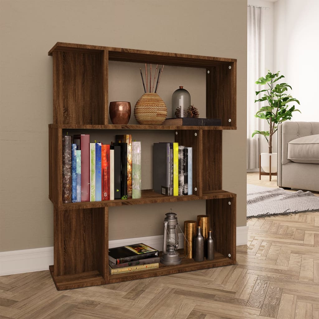 Boekenkast / kamerscherm 80x24x96 cm bewerkt hout bruineiken is nu te koop bij PeponiXL, paradijselijk wonen!