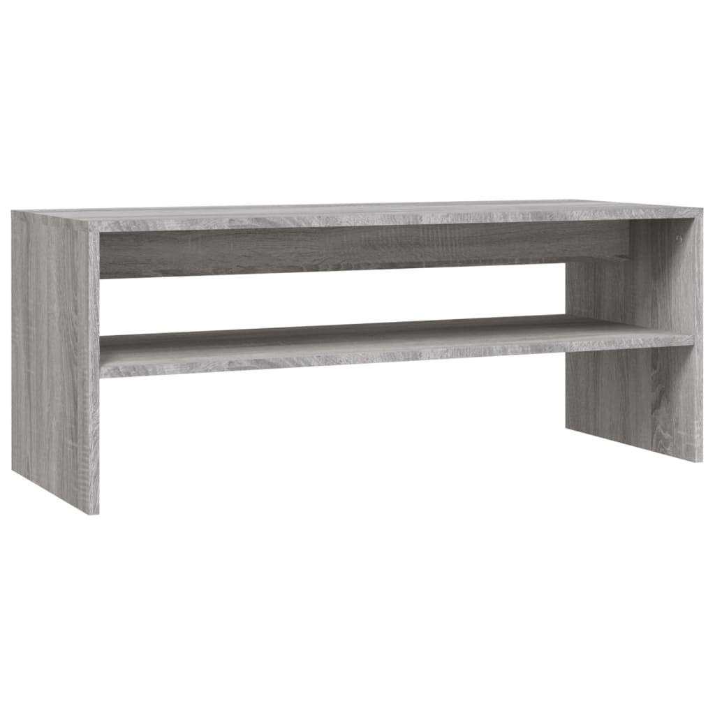 Salontafel 100x40x40 cm bewerkt hout grijs sonoma eikenkleurig is nu te koop bij PeponiXL, paradijselijk wonen!