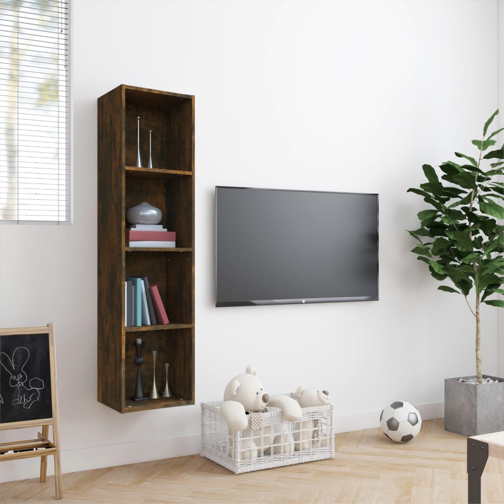 Boekenkast / tv-meubel 143x30x36 cm bewerkt hout gerookt eiken is nu te koop bij PeponiXL, paradijselijk wonen!