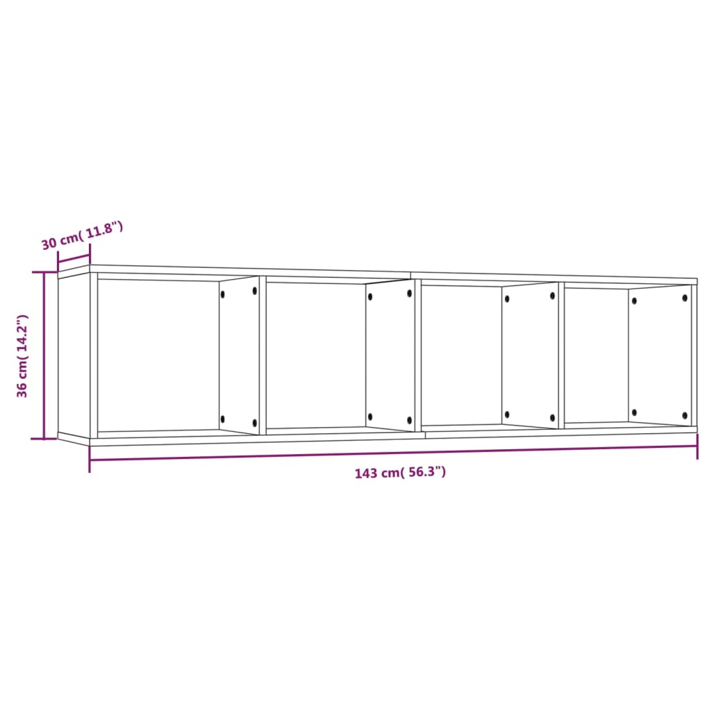 Boekenkast / tv-meubel 143x30x36 cm bewerkt hout gerookt eiken is nu te koop bij PeponiXL, paradijselijk wonen!