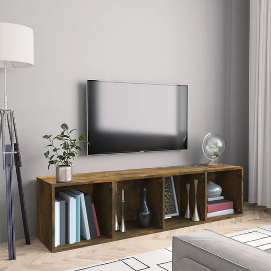 Boekenkast / tv-meubel 143x30x36 cm bewerkt hout gerookt eiken is nu te koop bij PeponiXL, paradijselijk wonen!