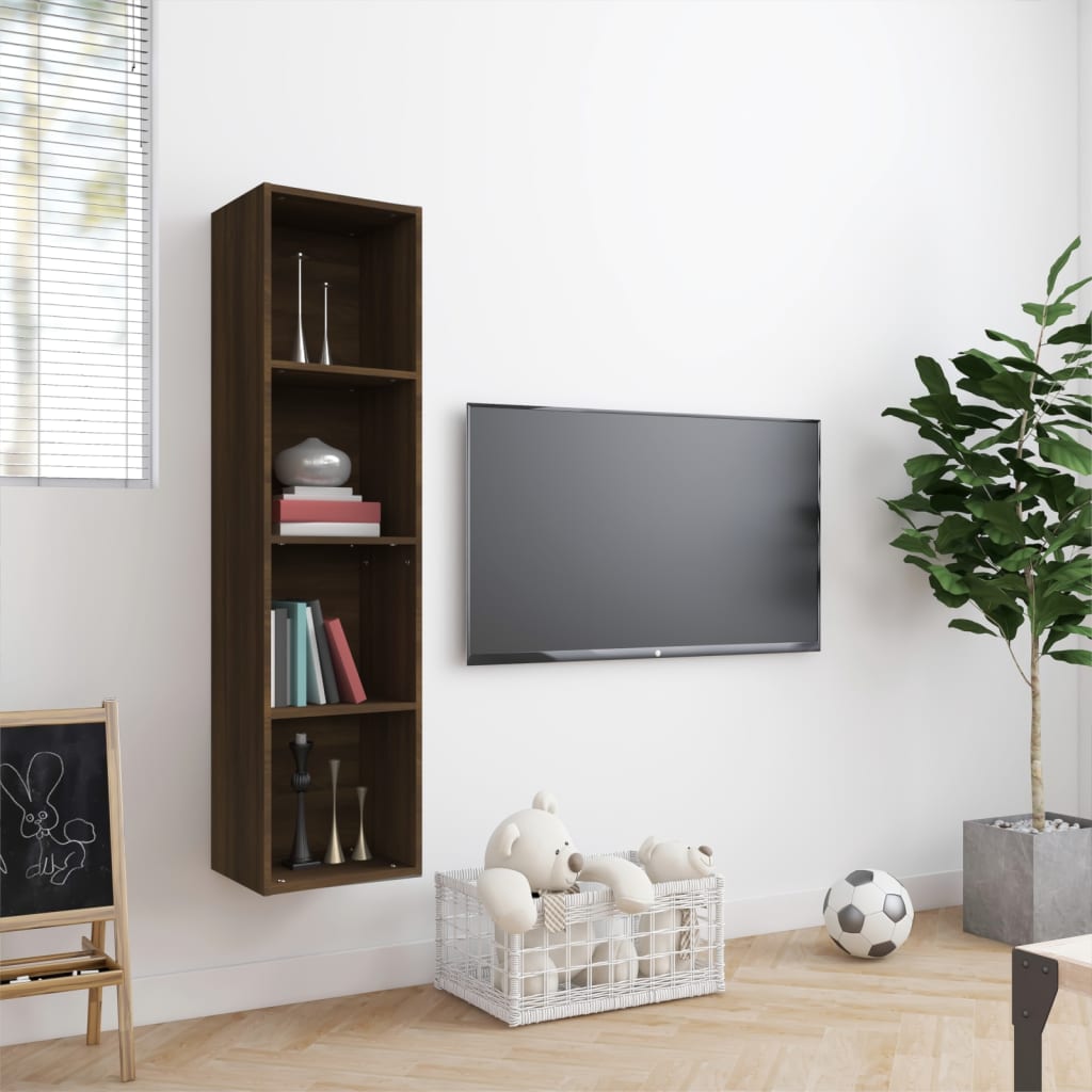 Boekenkast / tv-meubel 143x30x36 cm bruin eikenkleurig is nu te koop bij PeponiXL, paradijselijk wonen!