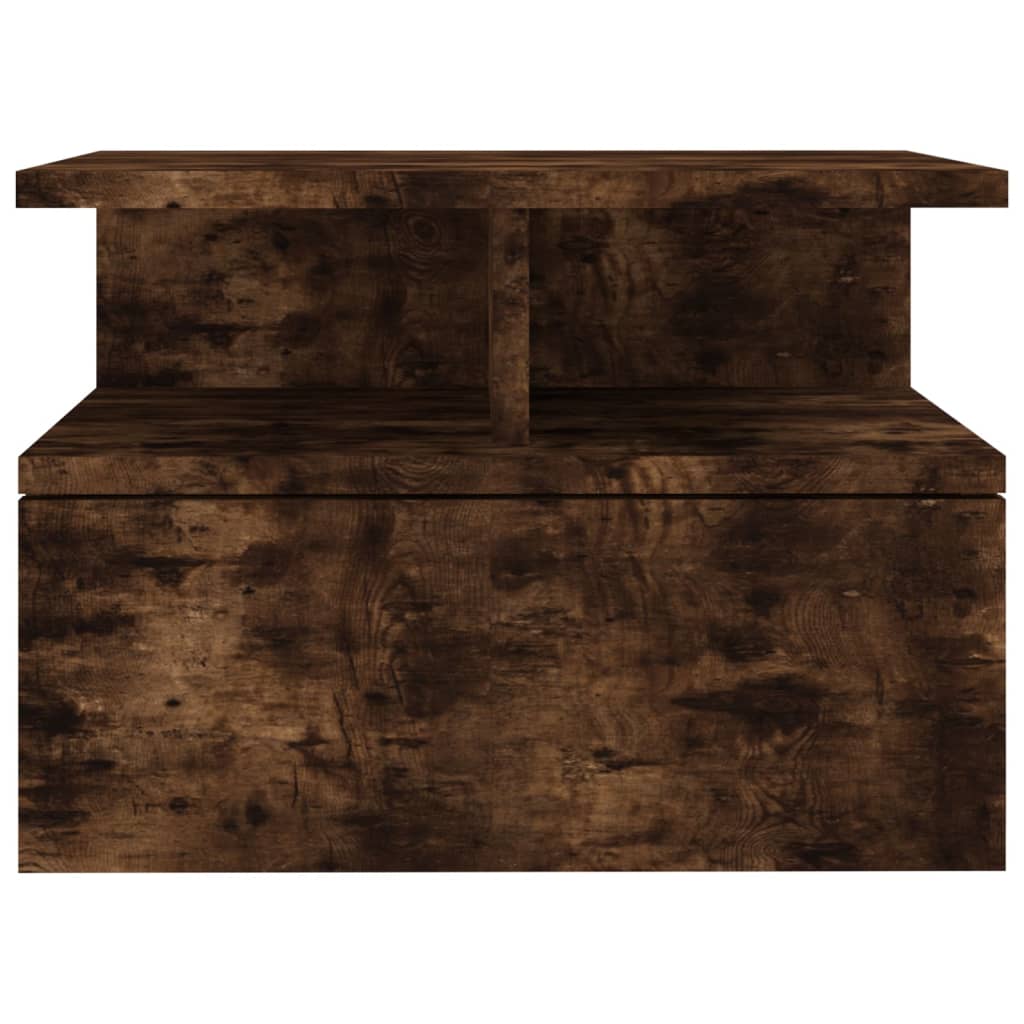 Nachtkastje zwevend 40x31x27 cm bewerkt hout gerookt eikenkleur is nu te koop bij PeponiXL, paradijselijk wonen!
