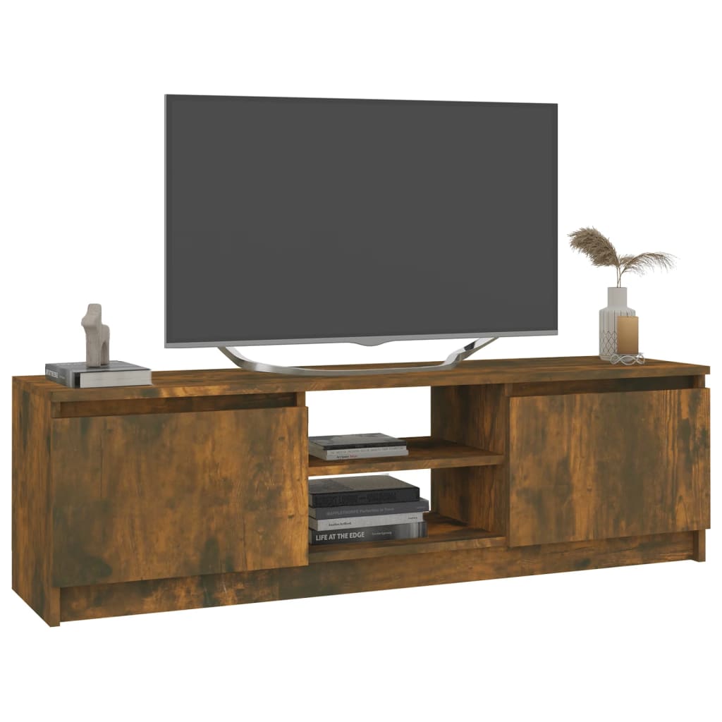 Tv-meubel 120x30x35,5 cm bewerkt hout gerookt eikenkleurig is nu te koop bij PeponiXL, paradijselijk wonen!